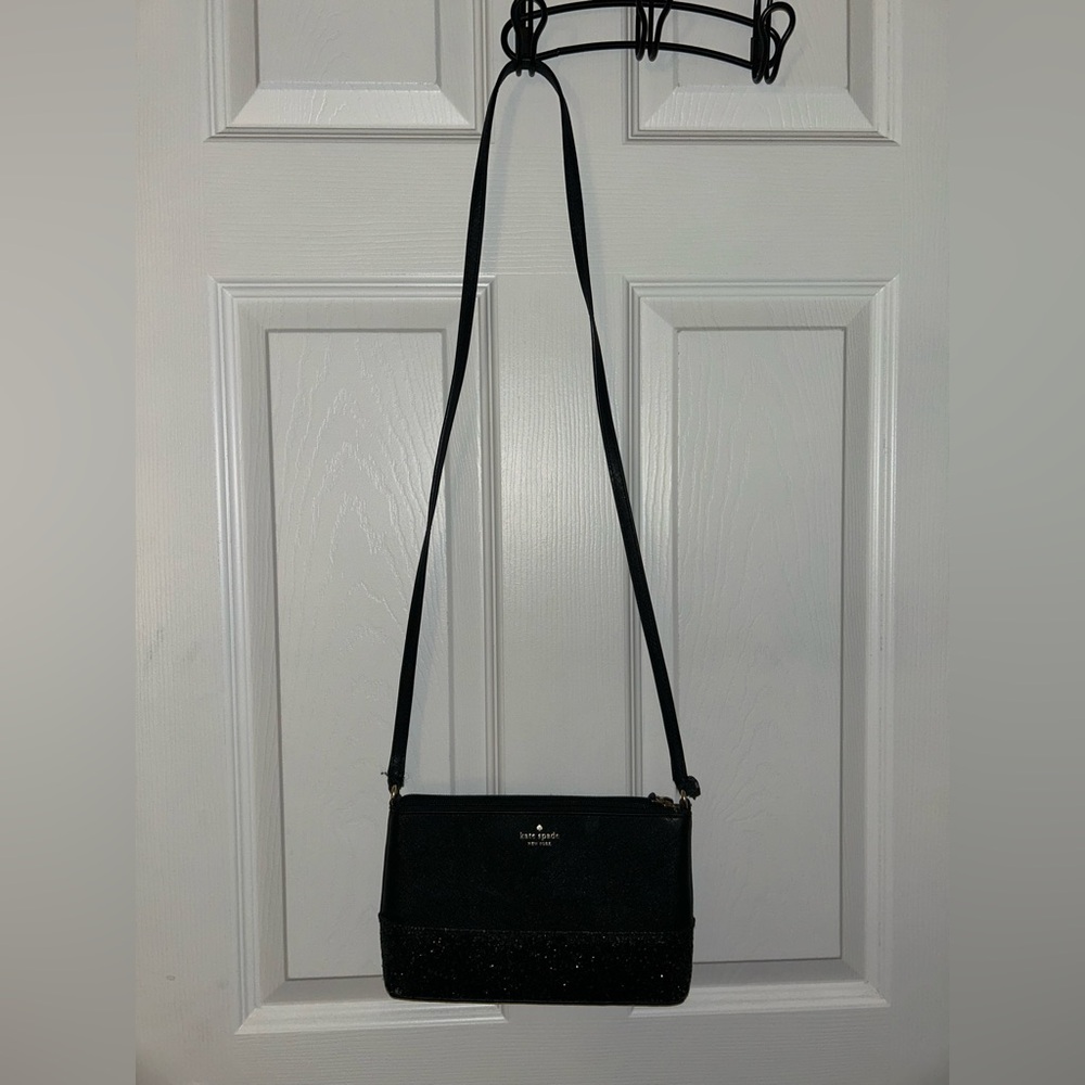 Kate Spade Black Glitter Crossbody